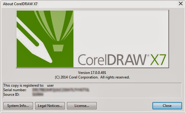 where do install serial number in corel draw 2018